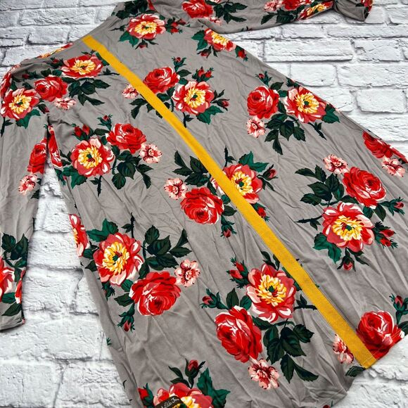 Matilda Jane Women I’m A Dreamer Bright Floral Midi Dress Long Sleeve Gray Large - Picture 9 of 9